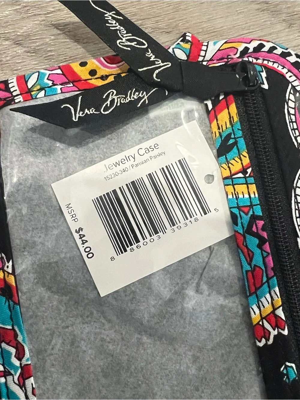 Vera Bradley Jewelry Travel Case Black and Pink Parisian Paisley NWT